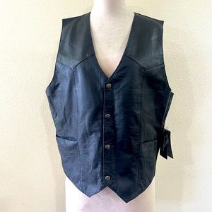 Michael Michelle L Eagle Leather Vest NWT